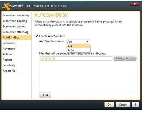 sandbox avast